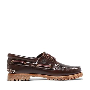 Timberland AUTHENTIC HANDSEWN スリーアイ Men's 3-Eye Lug Handsewn Boat Shoe - Burgundy | Timberland US
